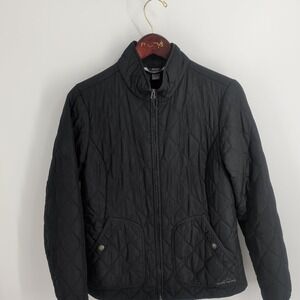 Eddie Bauer Year Round Full Zip Outdoor Quilted Field Puffer Jacket Black Size M